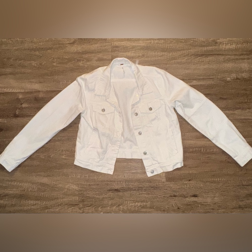 FREE PEOPLE White Denim Jacket